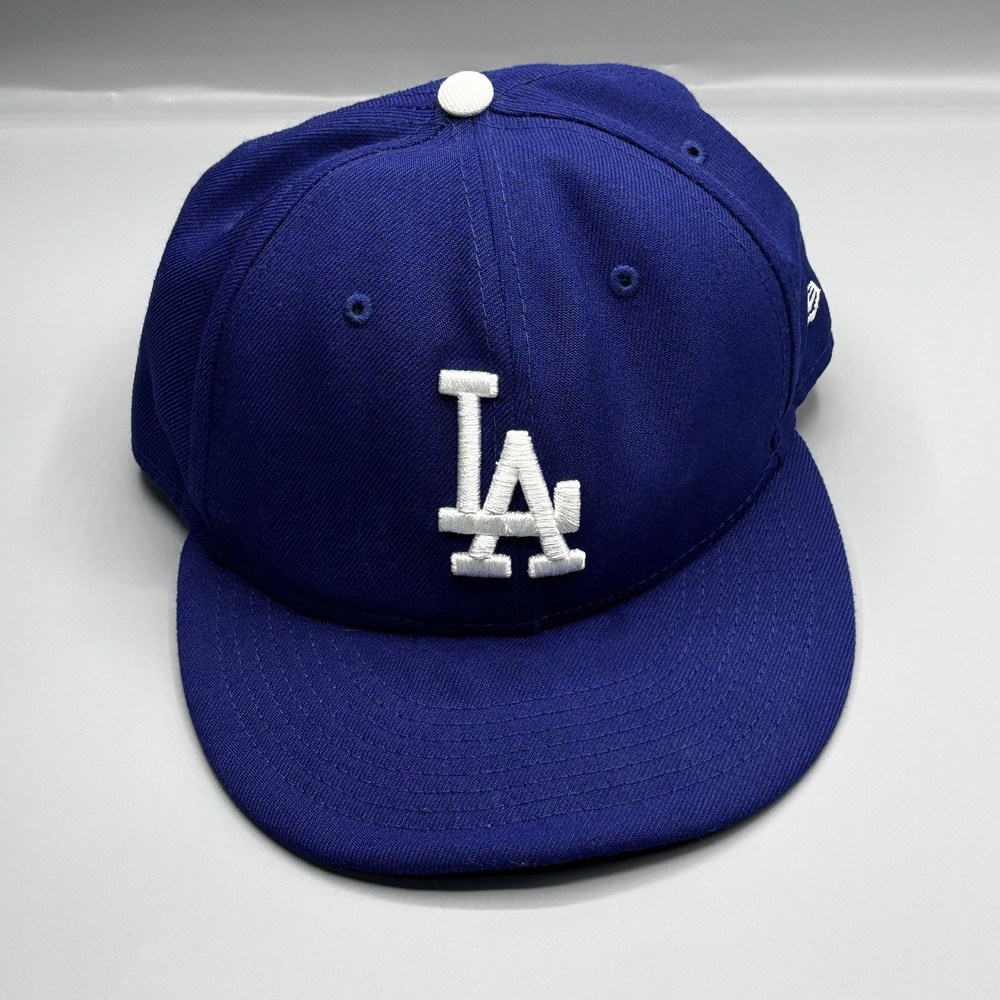 Los Angeles Dodgers MLB Authentic Fitted Hat Blue White 7 1/4 New Era 59FIFTY